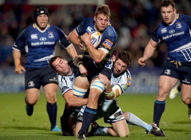 Jordi Murphy, Leinster's man-of-the-match, on the rampage.