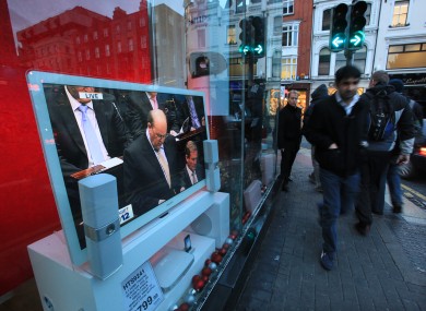 Michael Noonan delivering part of the Budget last year.