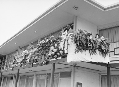 The balcony outside the room where Martin Luther King was shot and killed