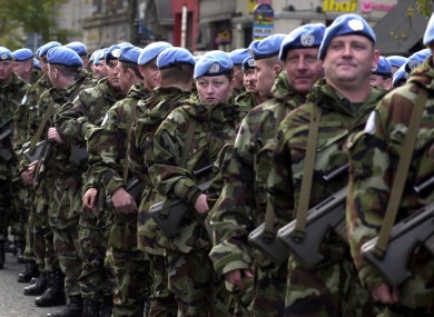 The Irish Army commemorating involvement in the UNIFIL mission in the Lebanon in 2001.