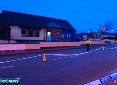 The scene outside the pub in Ballyphehane where Gerard Delaney died last December.
