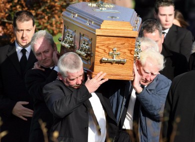 Family members carry the coffin of Thomas O'Hare at his funeral in Armagh over six years ago.
