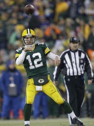 Aaron Rodgers won his first home playoff game on Saturday evening.