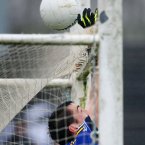 Kerry's Anthony Maher can't prevent the ball from going over the bar. Pic: INPHO/Cathal Noonan