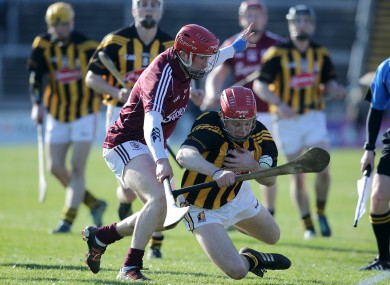 Galway's Niall Healy in action against Kilkenny's Tommy Walsh.