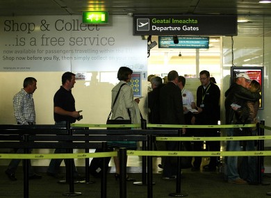 File photo of passengers at Departures in Dublin Airport.