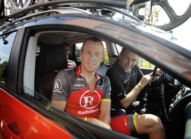 Lance Armstrong and then team director Johan Bruyneel.
