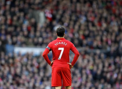 Luis Suarez, pictured during today's game.
