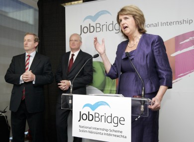 An Taoiseach, Enda Kenny TD, left, Minister for Social Protection, Joan Burton TD, and Martin Murphy, Managing Director of HP Ireland, launched JobBridge, the Government's new National Internship Scheme