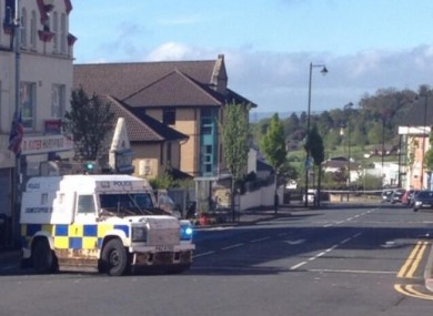 The scene at Upper Crumlin Road this morning.