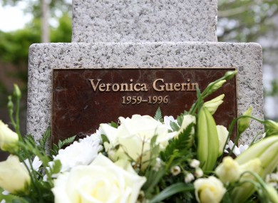 Flowers placed at the Pictured the Veronica Guerin memorial to mark World Press Freedom Day.