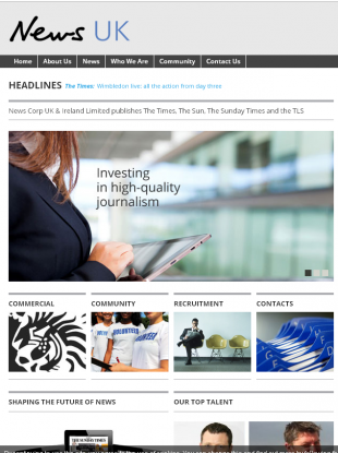 News UK's website and new logo