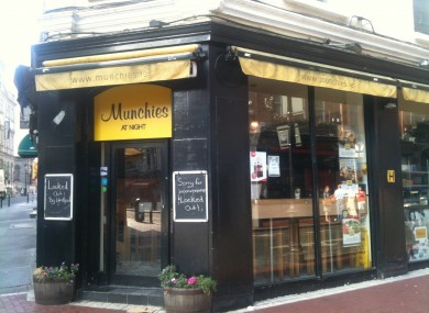 Staff are informing customers of the lock-out at Munchies on South William Street with chalkboard messages