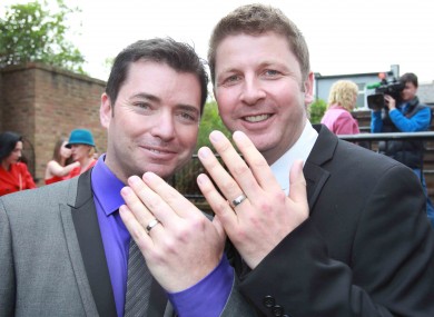 Barry Dignam and Hugh Walsh became the first male couple in Ireland to avail of civil partnerships for same-sex couples.