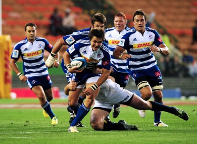 Van den Heever makes a break against the Brumbies.