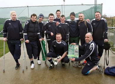 Members of the Ireland amputee football team with Marco Tardelli last year.