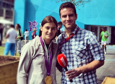 Katie Taylor with Joe Molloy at London 2012.