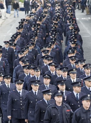 Scenes from the Bray firemen's funeral that took place in Bray in 2007.