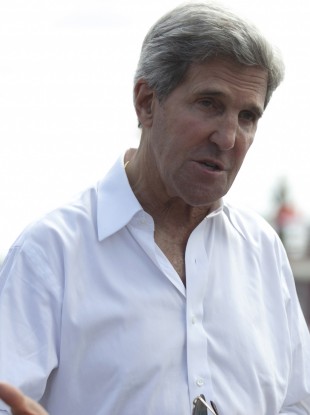 John Kerry speaks to the media in Bali