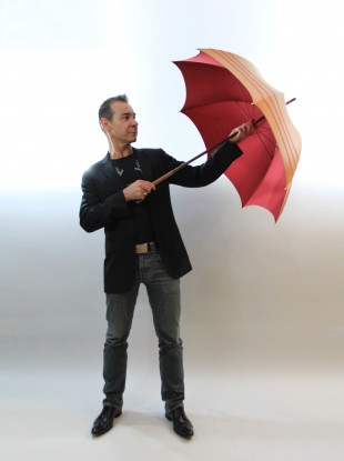 Michel Heurtault and his 'Proust' umbrella.