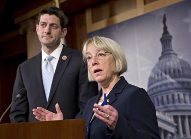 House Budget Committee Chairman Paul Ryan, R-Wis., left, and Senate Budget Committee Chairwoman Patty Murray, D-Wash.
