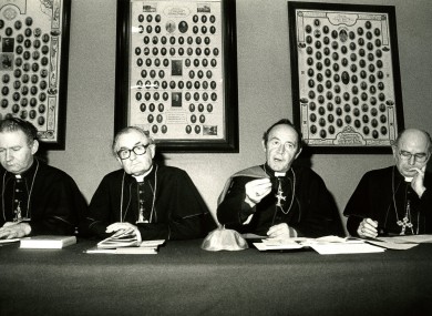 Bishops Donal Murray, Kevin McNamara, Joseph Cassidy and Edward Daly at a press conference after a meeting in Maynooth in 1983.