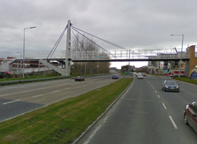 The pedestrian bridge at the N81 where the attack is believed to have happened.