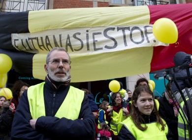 An anti-euthanasia demonstration in Brussels earlier this month.