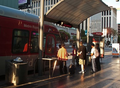 A rapid bus system in operation in Los Angeles