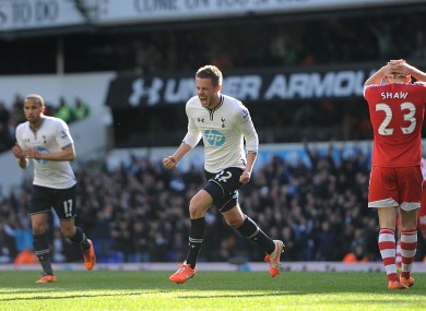 Sigurdsson celebrates his dramatic winner.