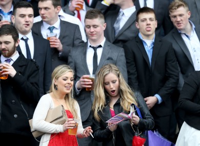 College students check the form at Leopardstown.
