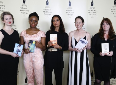 Five of the nominees for the prize - Hannah Kent, Chimamanda Ngozi Adiche, Jhumpa Lahiri, Audrey Magee and Eimear McBride.