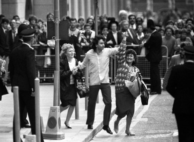 Gerry Conlon outside the Old Bailey after his release in 1989.