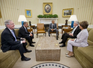 Obama debates options in the Oval Office.