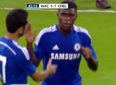 Boga is congratulated by his team-mates.