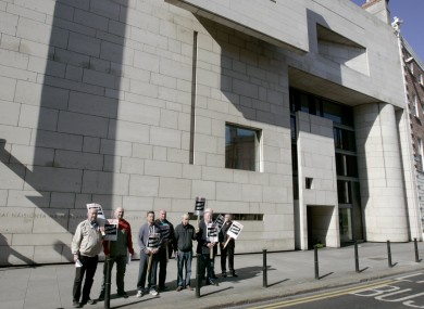 Staff striking outside the National Gallery last month.