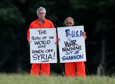Niall Farrell and Margaretta D'arcy in an earlier protest in 2012.