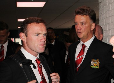 Louis Van Gaal and Wayne Rooney as Manchester United fly to Los Angeles.