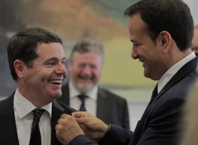 Paschal Donohoe and Leo Varadkar today