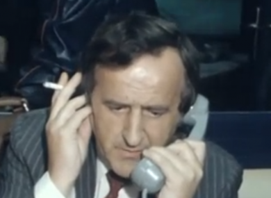 Albert Reynold on the phone to Charlie Haughey in his days as the Minister for Transport