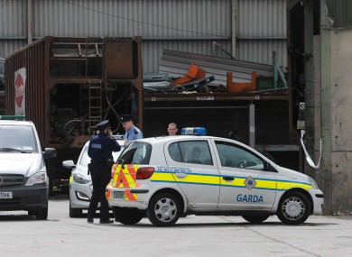 Gardaí at the scene this morning.