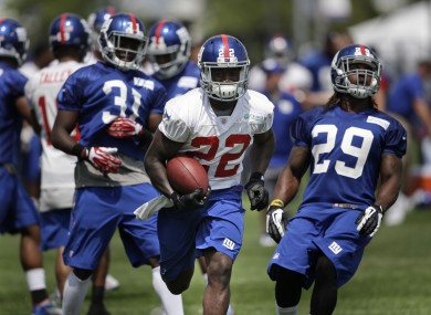 David Wilson in training camp earlier this year.