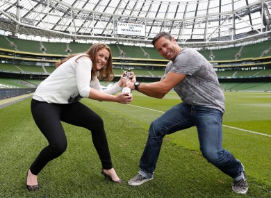 Women's rugby hero Fiona Coghlan with Kenny Egan, urging you to get your nominations in for People of the Year.