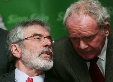Sinn Fein Leader Gerry Adams with Martin McGuinness.