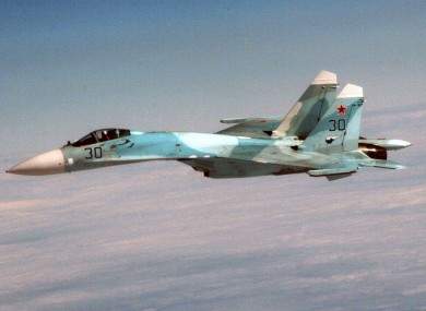 File photo of a Russian SU-27 jet.