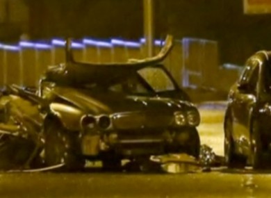 The scene of the crash last night.