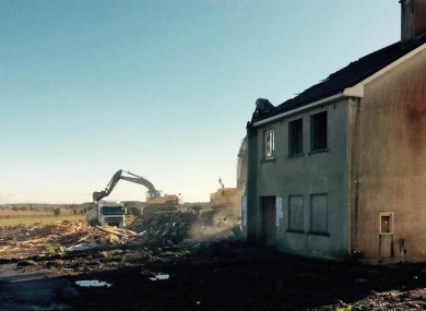 The diggers in action at the Shannon Valley estate in Roscommon last week. 20 units are being destroyed at the Ballaghaderreen development.