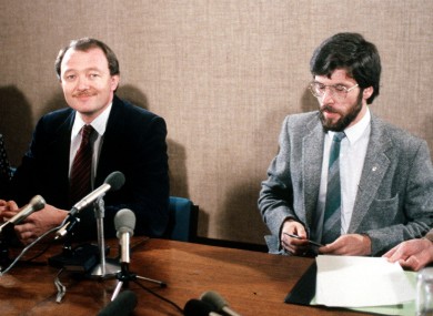 Sinn Féin leader Gerry Adams with then Labour councillor Ken Livingstone in 1983.