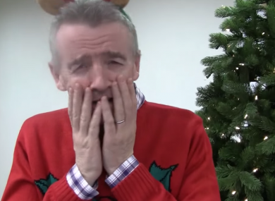Ryanair chief executive Michael O'Leary in the company's Christmas video
