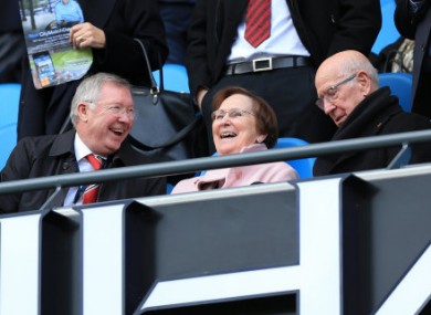 Fergie in full ambassadorial mode at the Ethiad.